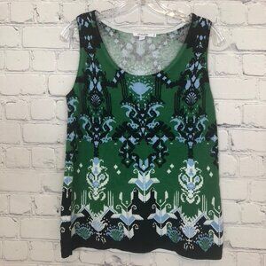 Chicos Green Linen Cotton Layering Shell Tank Size 0 Knit